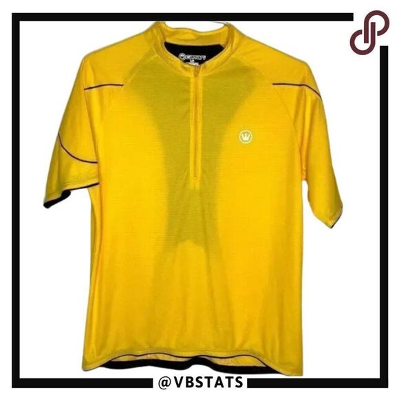 Large Canari Canary Yellow Cycling SS Shirt - Picture 1 of 4